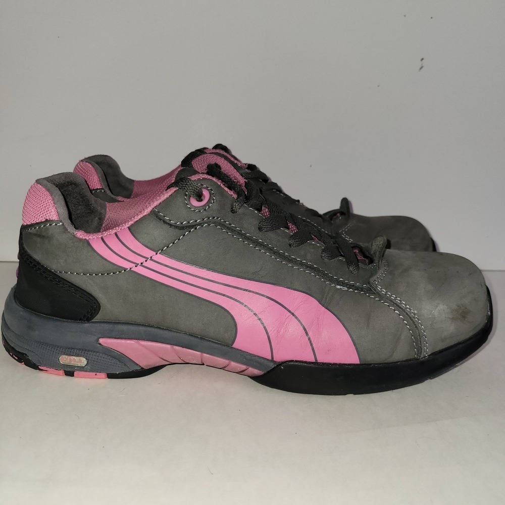 Puma Balance Safety Steel Toe Shoes Pink Gray ASTM F2413 Women's Size‎ 9.5